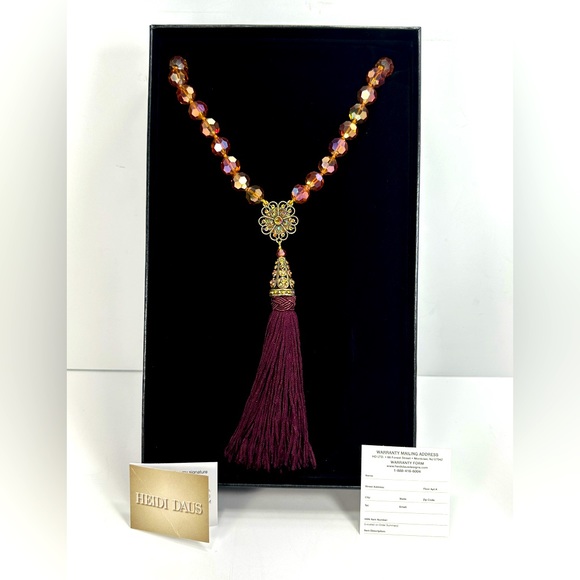 Heidi Daus 28” Toggle Necklace with 5” Fringe Tassel Drop - Candlelight Orange - Picture 2 of 12